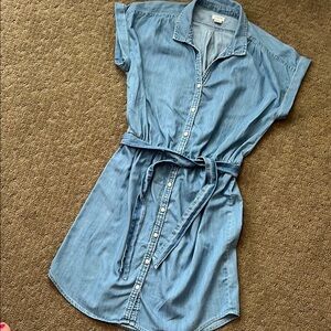J. Crew Light Blue Chambray Shirt Dress
